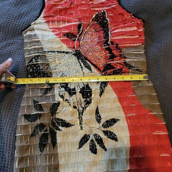Frank Lyman Design Layered Butterfly Dress - Size 10 - Picture 8 of 10